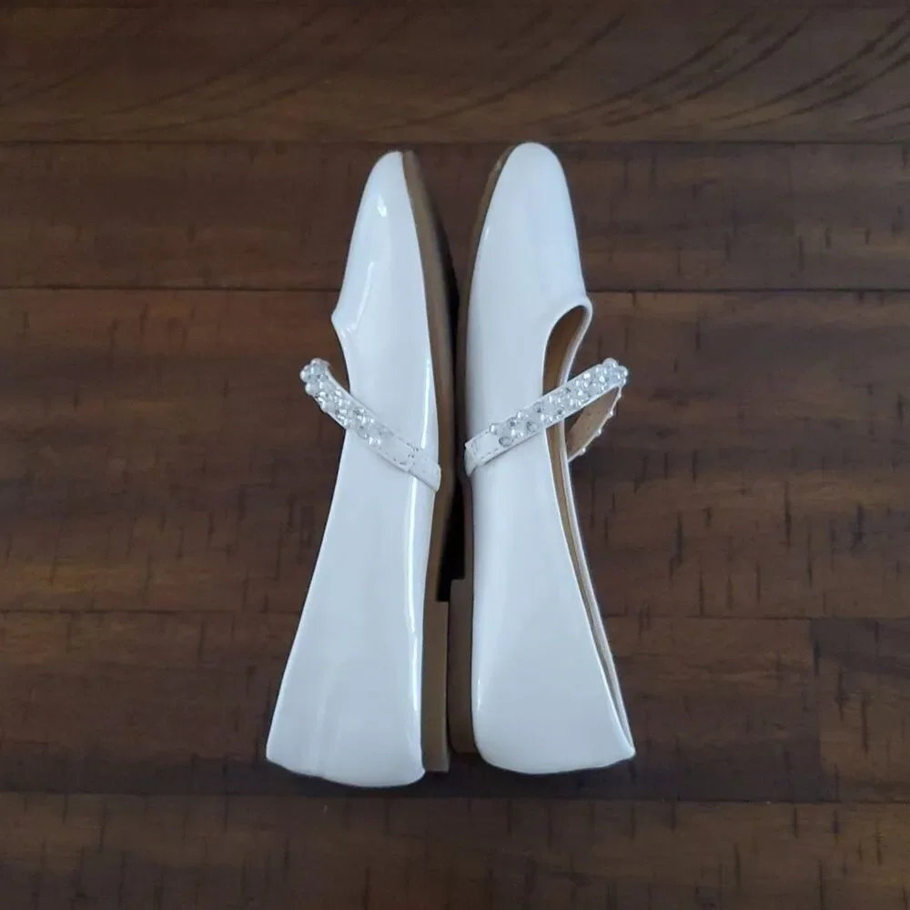 Dream Pairs Girl's Mary Jane Patent White Dress Shoes Special Occasions - Size 4
